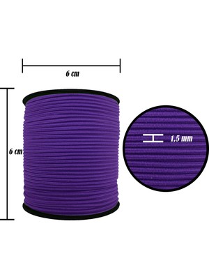 Hobizubi 1.5 mm Şapka Lastik - 100 Metre Mor - Yuvarlak Lastik