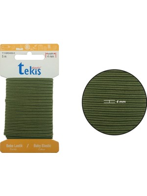 Hobizubi 4mm Haki Bebe Lastik - 5 Metre