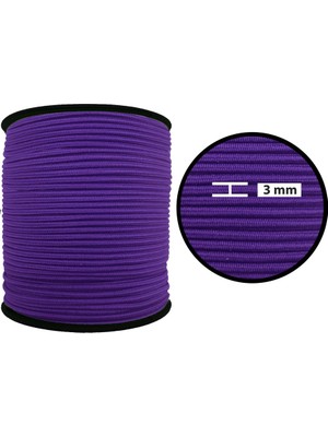 Hobizubi 3 mm Yuvarlak Lastik-50 Metre Mor Yuvarlak Lastik