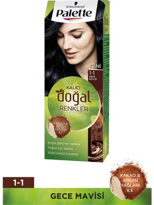 Schwarzkopf Palette Kalıcı Doğal Renkler 1-1 Gece Mavisi Saç Boyası