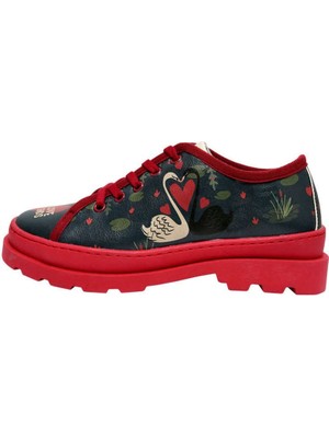 Kadın Vegan Deri Lacivert Sneakers - True Love Tasarım