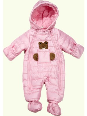 Modacity Sevimli Ayı Figürlü Cepli Kapüşonlu Kozmonot Astronot Tulum