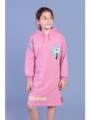 Toontoy Kız Çocuk Düşük Kol Baskılı Elbise