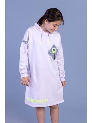 Toontoy Kids Kız Çocuk Düşük Kol Baskılı Elbise