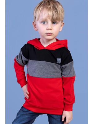 Toontoy Kids Erkek Çocuk Kapüşonlu Garni Detaylı Sweatshirt