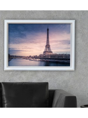 Bk Gift Eiffel Tower Tasarımlı Özel Ahşap Çerçeveli Tablo 46X66CM-1