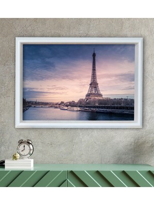 Bk Gift Eiffel Tower Tasarımlı Özel Ahşap Çerçeveli Tablo 46X66CM-1