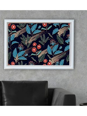 Bk Gift Çiçekler Tasarımlı Özel Ahşap Çerçeveli Tablo 46X66CM-3