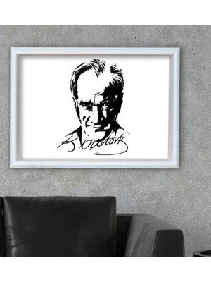 Bk Gift Atatürk Silüet Tasarımlı Özel Ahşap Çerçeveli Tablo 46X66CM-1
