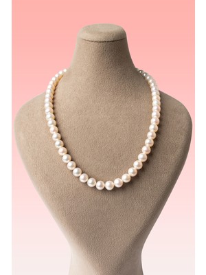 Pearls In Ocean Beyaz Renk Gerçek Inci Kolye Aaa Kalite Classic Serisi 314