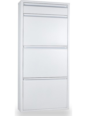 Ata Group 3'lü Beyaz Metal Ayakkabılık Extra Kapaklı