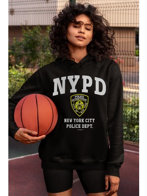 Rock&Roll Nypd Siyah Kapüşonlu Kadın Sweatshirt