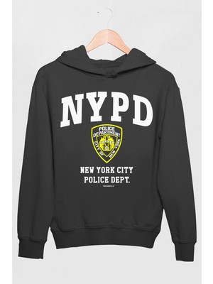 Rock&Roll Nypd Antrasit Kapüşonlu Kalın Erkek Sweatshirt