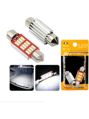 Waxen Sofit Plaka Bagaj Tavan Iç Aydınlatma Ampulü Canbus 41MM 12 LED C5W 6500K Beyaz Güçlü Işık