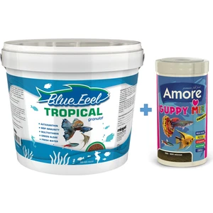 Bluefeel Tropical Granulat 3 kg Kova + Amore Guppy Mix 1000ML Kutu