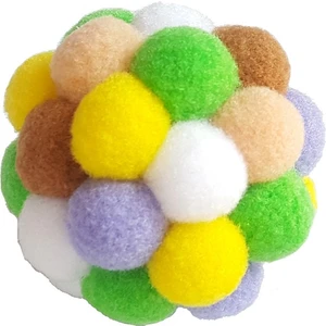 Renkli Ponpon Top Kedi Oyuncağı 7 cm