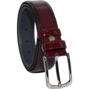 Bordo Rugan Suni Deri Desenli 3.5 Cm.lik Klasik Kemer - 8007-80