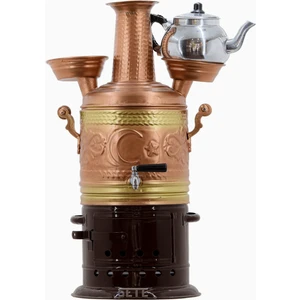 - Bakır Semaver Sobalı  5 Lt + Alüminyum Demlik