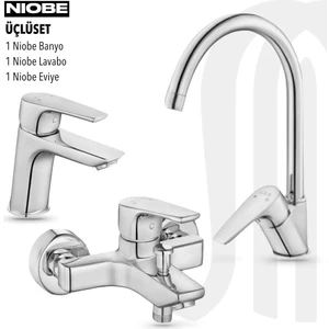 Eca Niobe Banyo, Niobe Eviye, Niobe Lavabo Bataryası Üçlü Set.