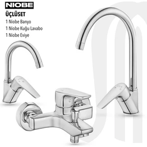 Eca Nıobe Banyo, Nıobe Eviye, Nıobe K. Lavabo Bataryası Üçlü Set