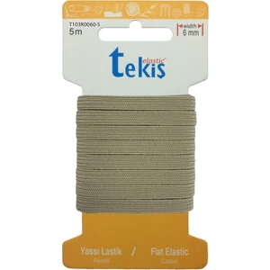6 mm Bej Yassı Lastik - 5 Metre