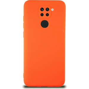Caseart Xiaomi Redmi Note 9 Kapak Içi Kadife Kamera Korumalı Lansman Silikon Kılıf - Turuncu