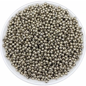 Hedef Bijuteri 4mm Nikel / Gümüş Renk Metal Demir Top Boncuk,takı Yapım Boncuğu (25GR ~250 Adet)