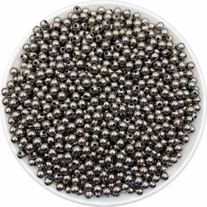 Hedef Bijuteri 5mm Füme - Antrasit Renk Ccb Metalize Metal Görünümlü Plastik Boncuk,takı Boncuğu (25GR,~400 Adet)