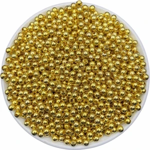 Hedef Bijuteri 5mm Gold/altınsarısı Renk Ccb Metalize Metal Görünümlü Plastik Boncuk,takı Boncuğu (25GR,~400 Adet)