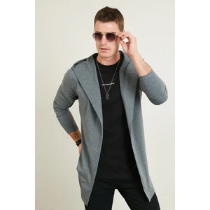Slim Fit Pamuklu Kapüşonlu Örme Hırka Erkek Hırka 5896587