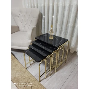 Mermer Desenli Şık 4'lü Zigon