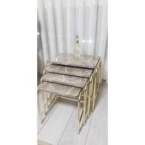 Mermer Desenli Şık 4'lü Zigon