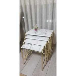 Mermer Desenli Şık 4'lü Zigon