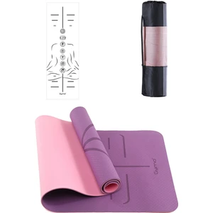 Hizalamalı Sembol 6mm Tpe Yoga Matı Pilates Minderi Mürdüm Taşıma Çantalı