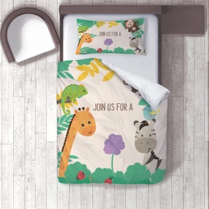 Dijital Baskılı 160CM x 220CM Çocuk Odası Nevresim Takımı Model 022