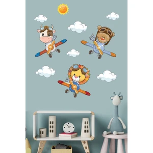 Echo Home Sevimi Pilotlar Aslan Ayı ve Inek Duvar Sticker