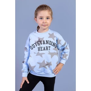 Toontoy Kids Kız Çocuk Kanguru Cepli Baskılı Sweatshirt