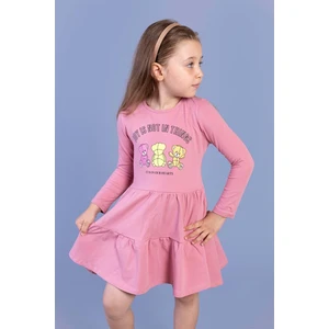 Toontoy Kids Kız Çocuk Ayıcık Baskılı Elbise