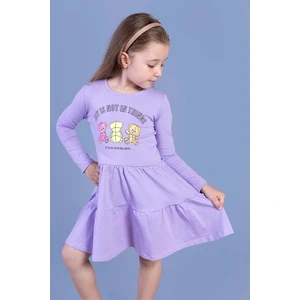 Toontoy Kids Kız Çocuk Ayıcık Baskılı Elbise