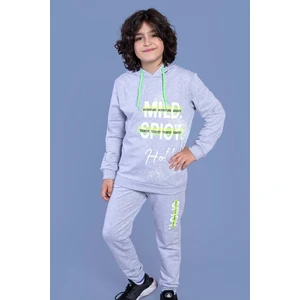 Toontoy Kids Erkek Çocuk Kapüşonlu Baskılı Eşofman Takımı