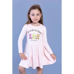 Toontoy Kids Kız Çocuk Ayıcık Baskılı Elbise