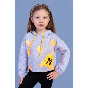 Toontoy Kids Kız Çocuk Cep Detaylı Baskılı Sweatshirt