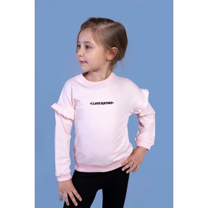 Toontoy Kids Kız Çocuk Kolları Fırfır Detaylı Nakışlı Sweatshirt