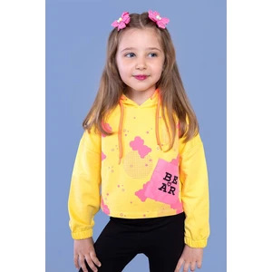 Toontoy Kids Kız Çocuk Cep Detaylı Baskılı Sweatshirt