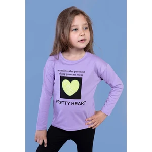 Toontoy Kids Kız Çocuk Pul Işlemeli Baskılı Tişört