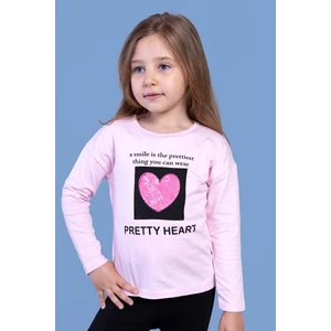 Toontoy Kids Kız Çocuk Pul Işlemeli Baskılı Tişört