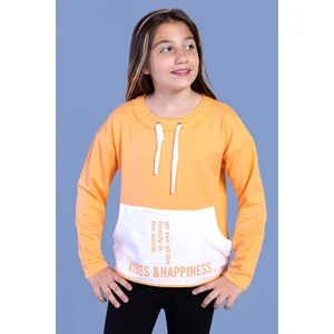 Toontoy Kids Kız Çocuk Kanguru Cepli Baskılı Sweatshirt