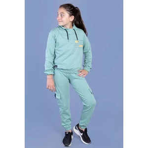 Toontoy Kids Kız Çocuk Baskılı Balıkçı Yaka Eşofman Takımı