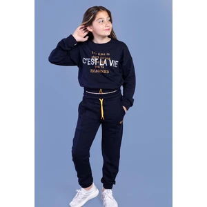 Toontoy Kids Kız Çocuk Baskılı Beli Lastikli Eşofman Takımı