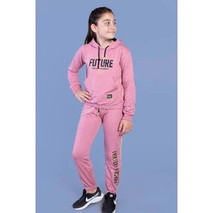 Toontoy Kids Kız Çocuk Baskılı Kanguru Cepli Eşofman Takımı